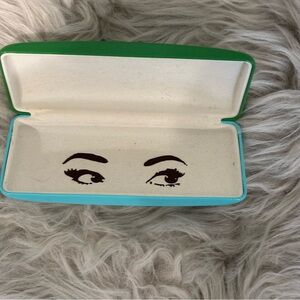 Kate Spade NY Eyeglasses Reading Glasses Case Holder Blue Green Hard Shell Nice